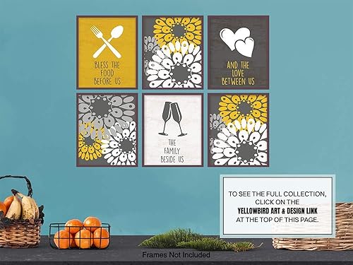 Miniatura 8 de Bless the Food Before Us Sign - Yellow Kitchen Wall Decor - Dining Room Decor - Blessed Religious Christian Home Decorations - Cafe, Restaurant,