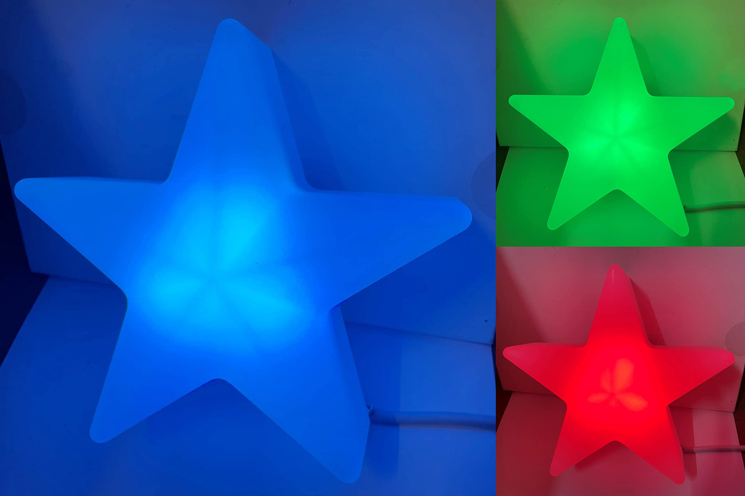 3D LED Stern Weihnachtsstern 60 cm wei mit Farbwechsel Fernbedienung  dimmbar Leuchtstern Deko fr innen und auen wetterfest Indoor Outdoor : ...