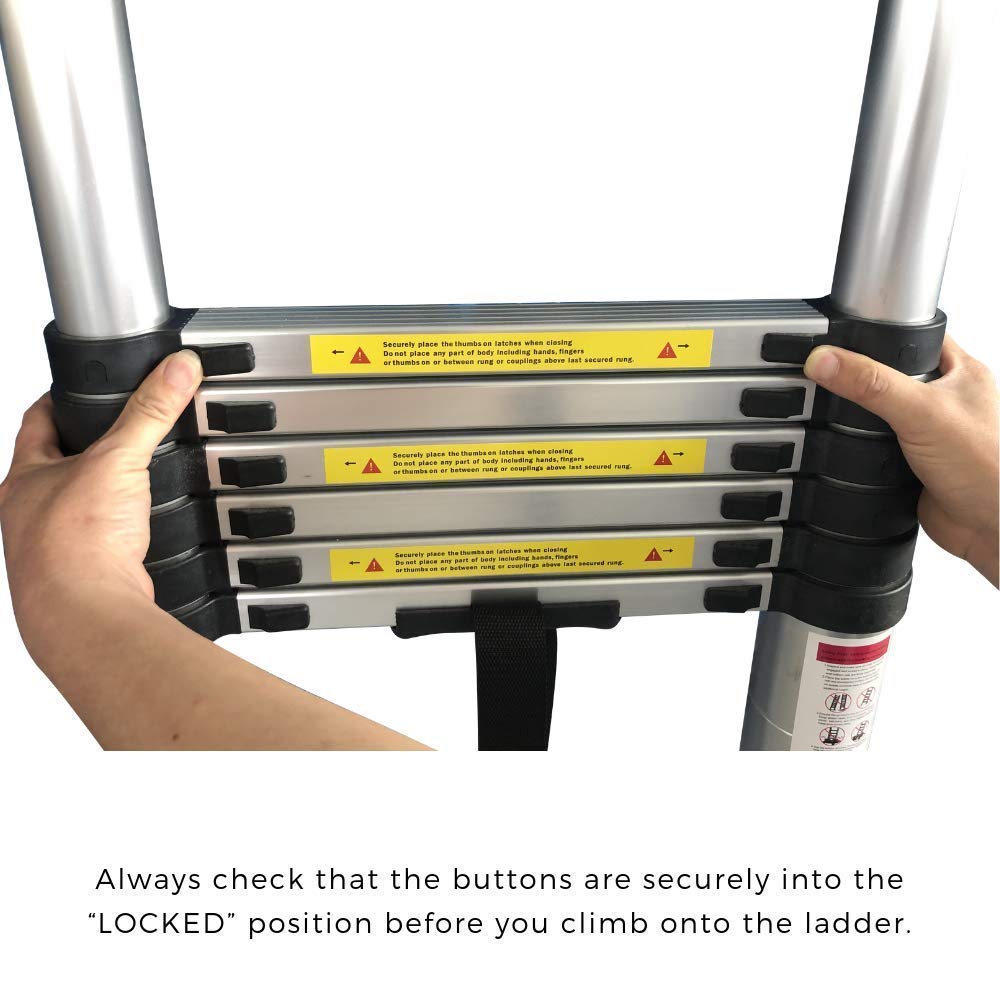 GOBBLER 7.2m (24 ft) Portable & Compact Ultra-Stable Aluminium Telescopic Ladder Multipurpose Step Ladder for Home & Outdoor use; 16 Steps (GB-TL15 7.2m) — Amazon image 7