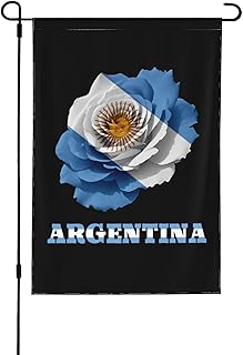 Flower Rose Argentina Flag Double-Sided Printed Garden Flag Lightweight Decorative Outdoor Welcome Banner Small Yard Flag For Farmhouse Seasonal Decoration