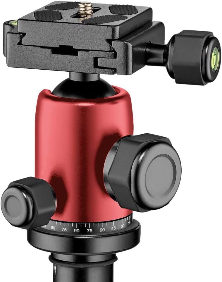 Manfrotto MKELEB5RD-BH Element Traveller Small Aluminum 5-Section Tripod Kit with Ball Head,Red