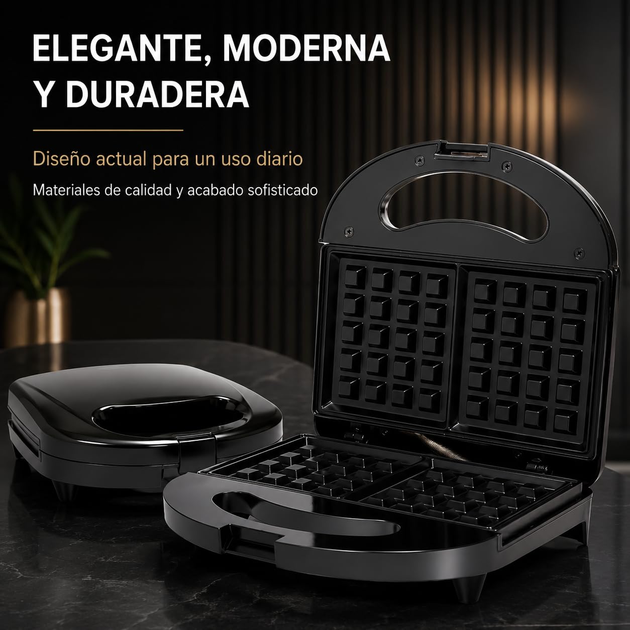 Gofrera Electrica Gofres Waffle Maker Antiadherente 750W
