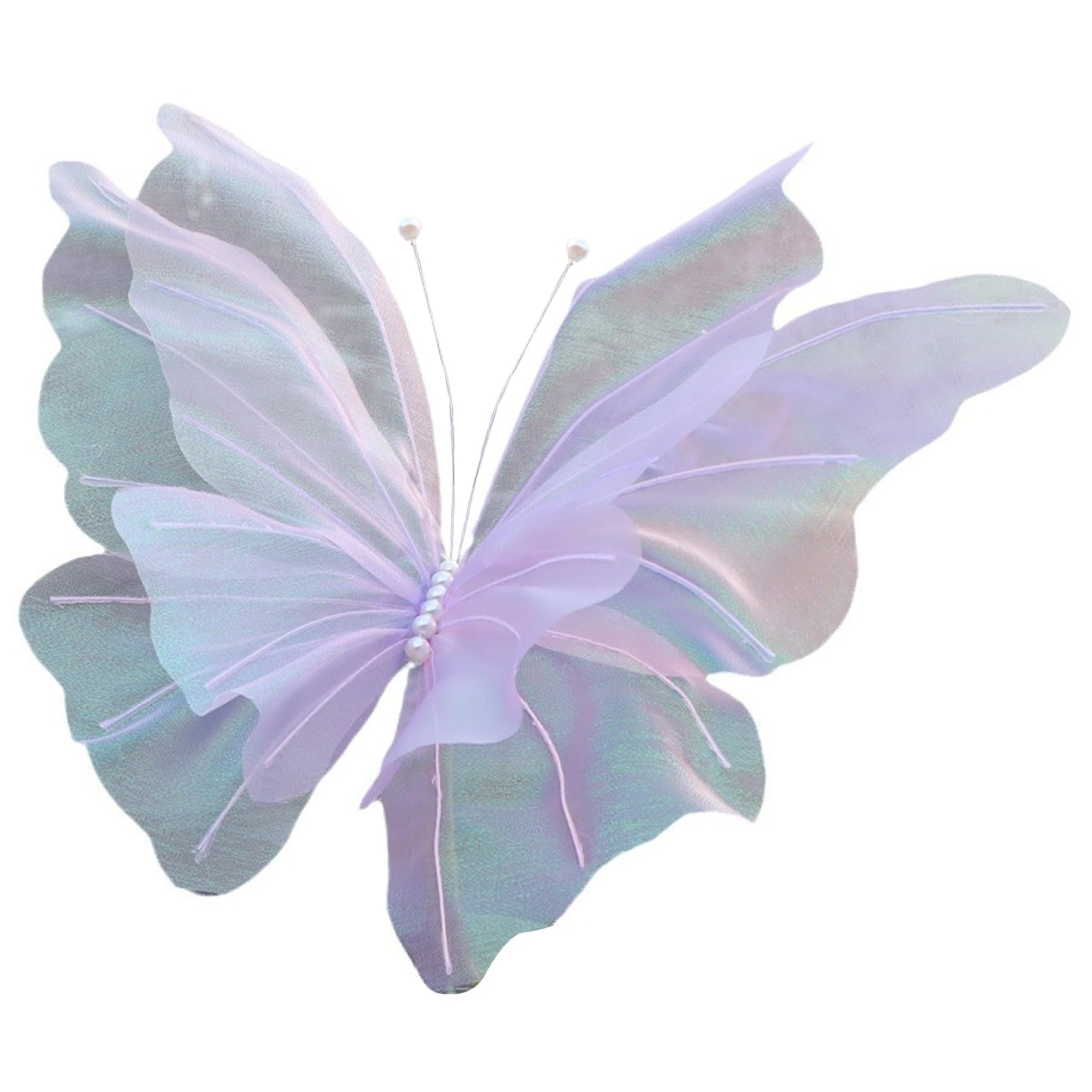Jorzer Silk Butterflies Silk Butterflies Realistic 20inch Large Artificial for Wedding DIY Decorative for Crafts Butterfly Decorations, Purple