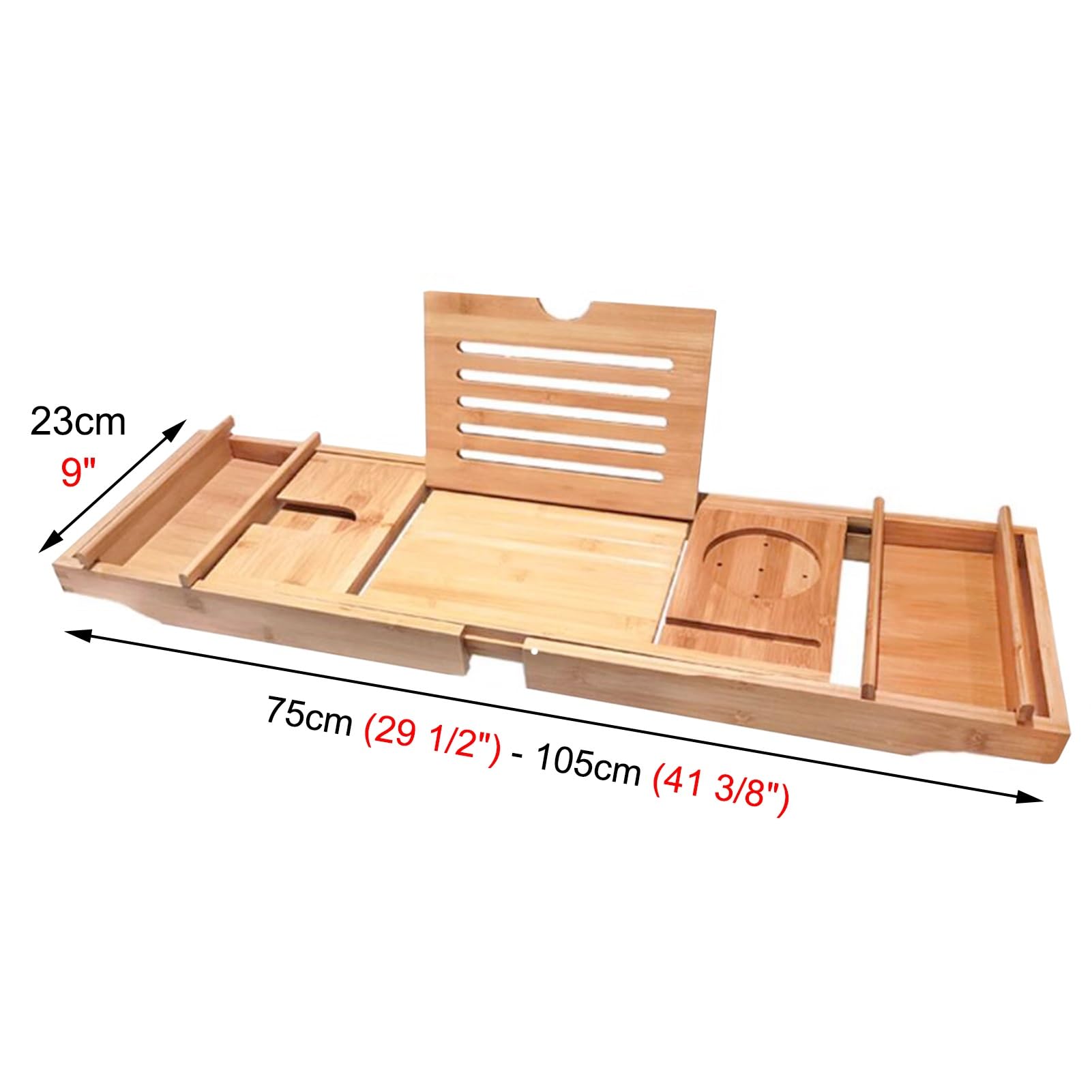 Bandeja de bañoBandeja de baño de 29 a 41 Pulgadas, Soporte expandible para Bandeja de bañera de bambú, Estante Antideslizante para bañera con Pata de Mesa Plegable, Mesa Plegable multifunci