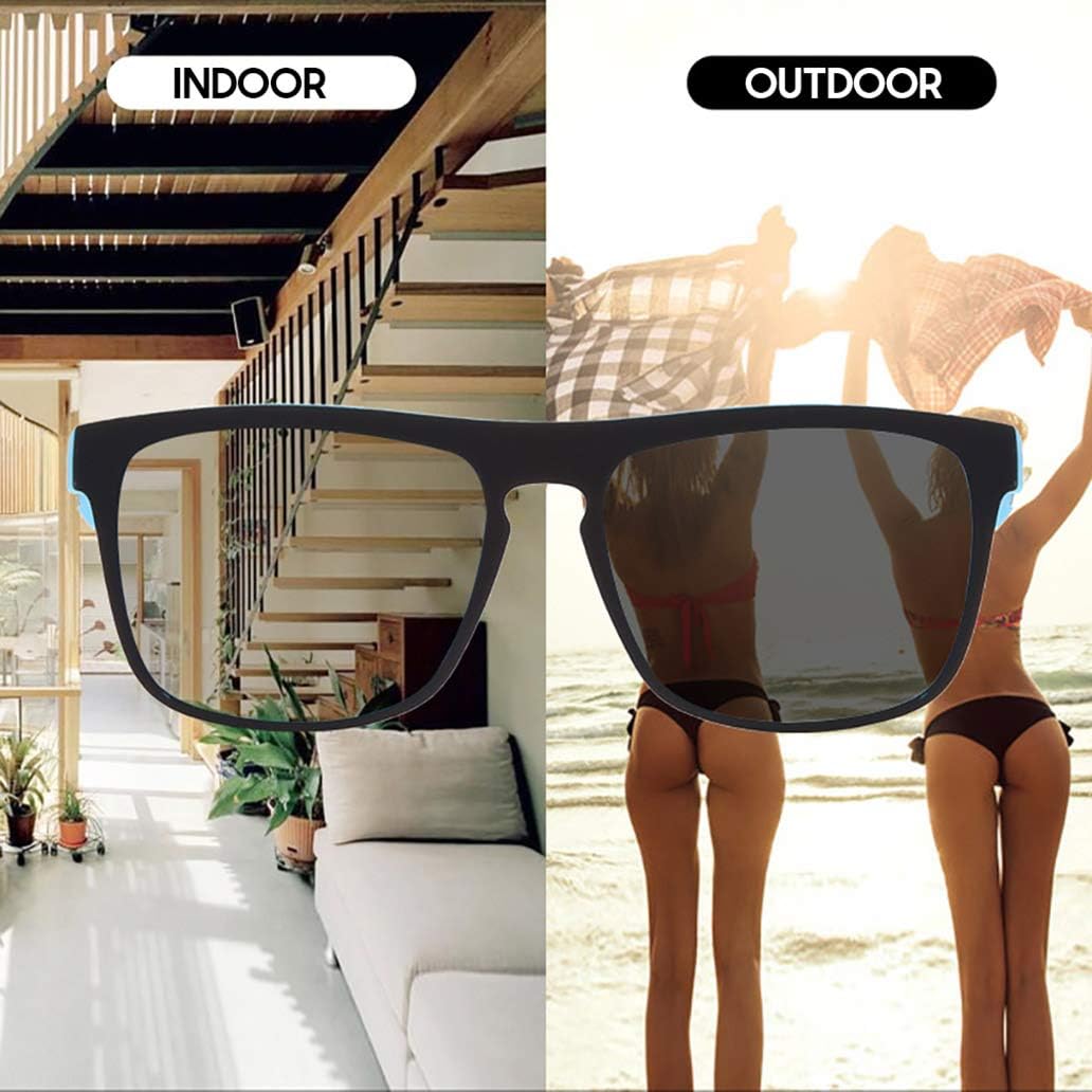 Miniatura 5 de Gafas de sol polarizadas fotocromáticas de conducción de los hombres cuadrado mate marco gafas de deporte al aire libre Ciclismo UV protección gafas