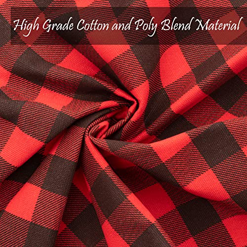Kitchen Cloth Buffalo Plaid Red Black Christmas Napkins 12 Pack 18X18 Inches 100% Cotton Fabric Table Linen Napkins, Washable Reusable Napkins For Holiday Christmas Party Table Setting Decor By Perlli #TOP2