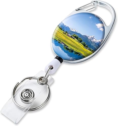 Vista 38 de Carrete retráctil para tarjetas de identificación con llavero retráctil para llaves, lindo nombre, carretes decorativos de tarjetas de Pretty