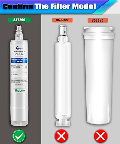 Miniatura 3 de 847200 Filtro de agua de repuesto para Fisher & Paykel 847200, compatible con refrigerador Fisher & Paykel número de modelo E522 E422 E402 (paquete