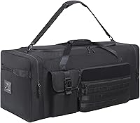 PSLHome 130L 36" Extra Large Heavy Duty Duffel Bag - Oversized Sports Gear Bag for Basketball, Baseball, Hockey, Football, Helmets & Pads (Black)