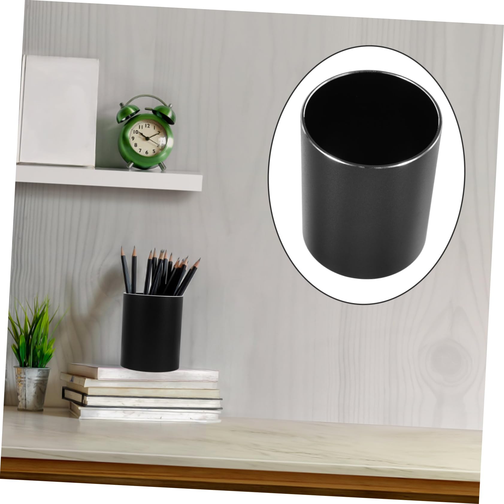 Organizador De Oficina Portacepillos Redondo Aleación De Aluminio Diseño Moderno