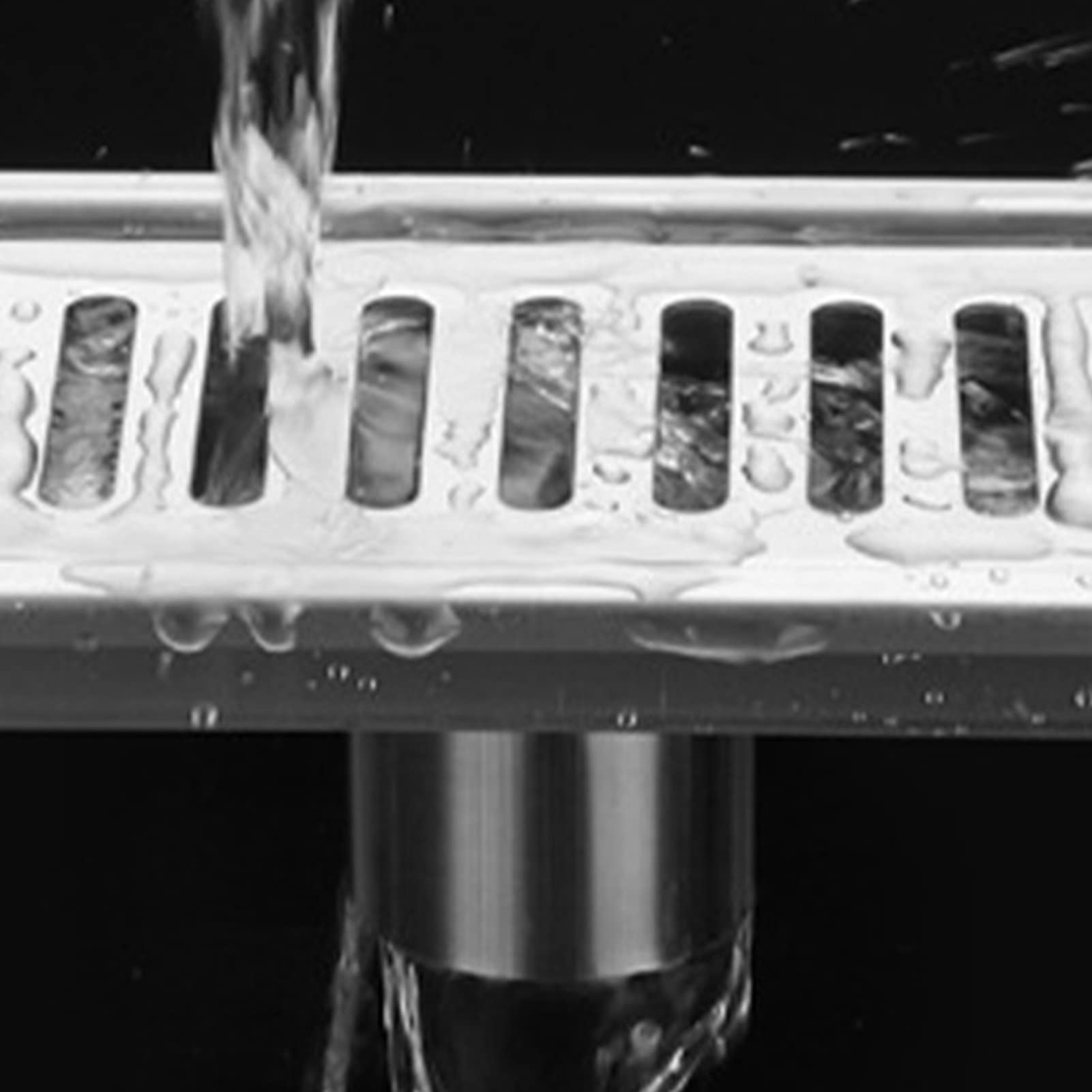 Tissting Desagüe de Ducha, 40cm Trampa para El Cabello Sumidero | Acero Inoxidable con Filtración Doble Sumidero Ducha Sifón y Filtro Desague Ducha para Baño,Cocina y Balcón(Side Drainage)