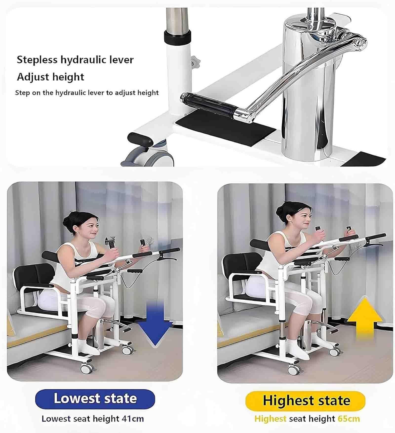 Silla elevadora hidráulica portátil para pacientes con altura,