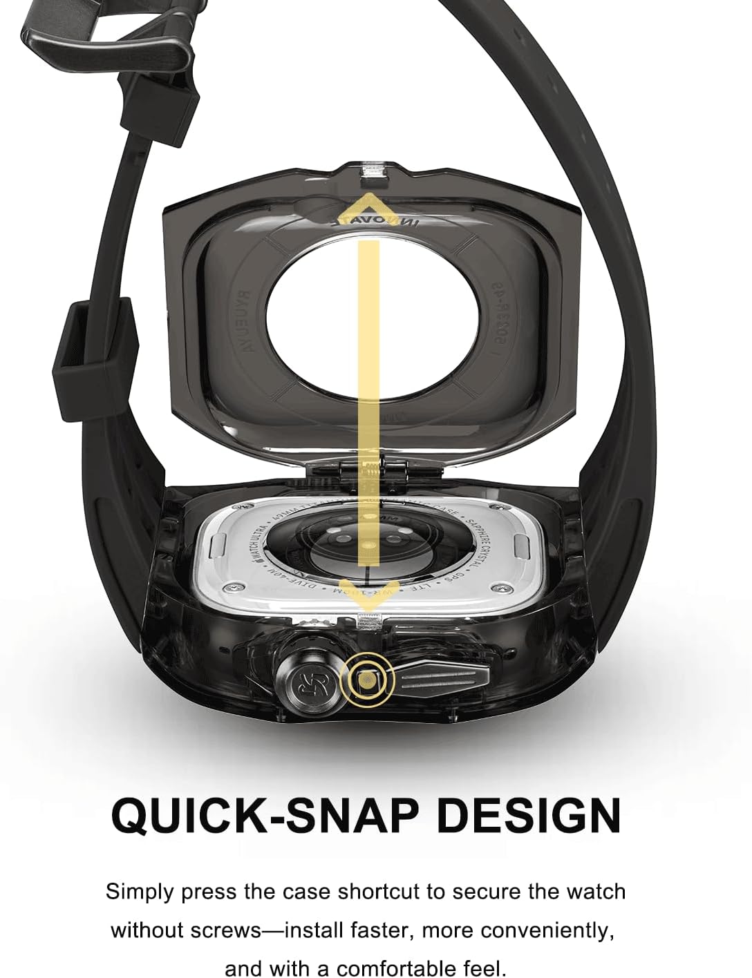 Rugged Case with Band for Apple Watch Ultra 3/2/1 49mm, Translucent Heavy Duty Case with Military Sport Strap for Men, Tactical Grade Shockproof Bumper Cover for iWatch, B-BR - Image 4