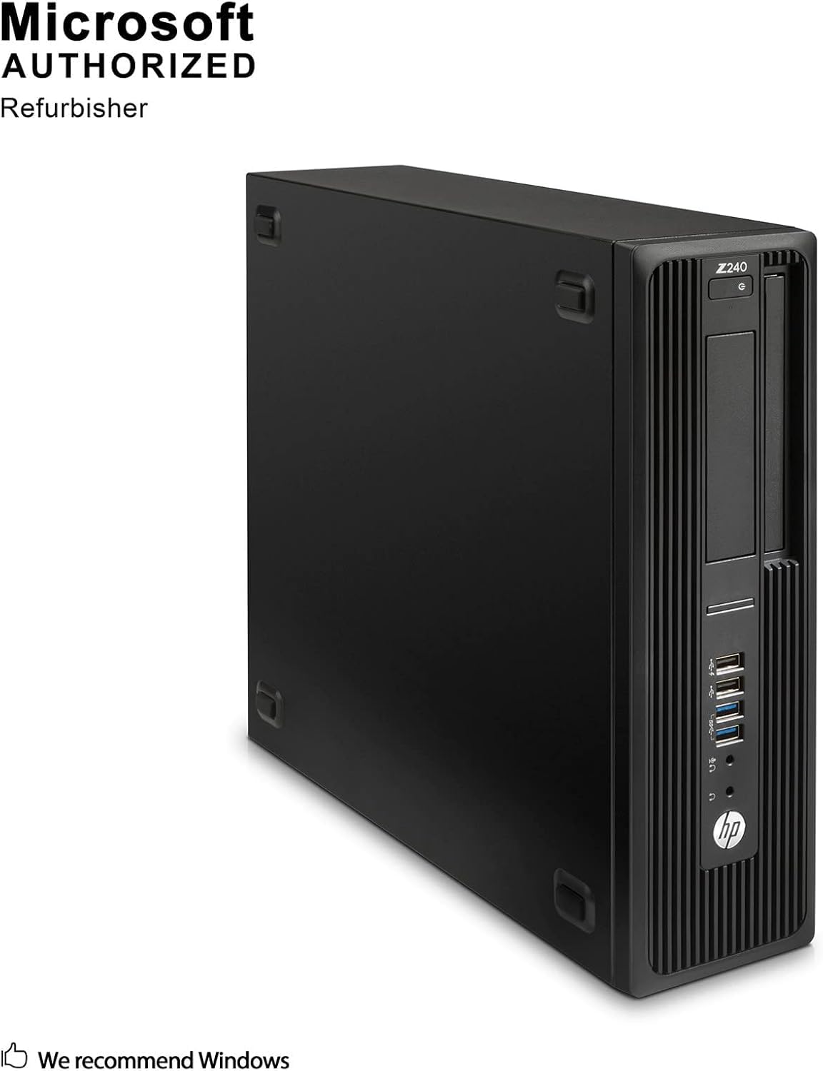 HP Z240 SFF Workstation Desktop PC, Intel Xeon E3-1230 v5, AMD Firepro W2100 2 GB, RAM 16 GB, SSD 512 GB, WiFi, Bluetooth, tastiera USA, Windows 11 Pro (ricondizionato)
