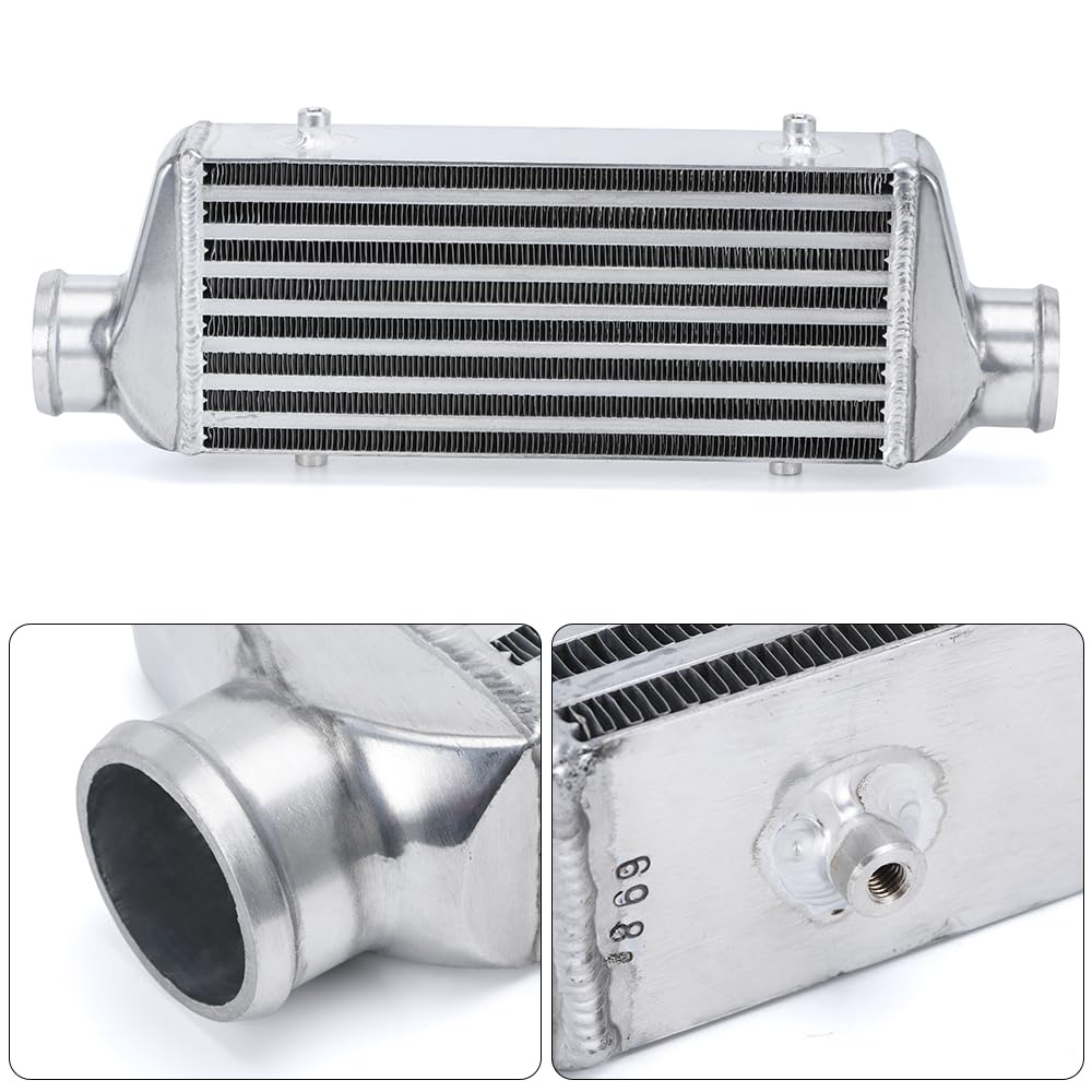 Intercooler aluminiowy 320 * 140 * 65mm Uniwersalny pasek i płyta intercoolera Turbo OD = 2,5 "Intercooler montowany z przodu LZ-ECB869