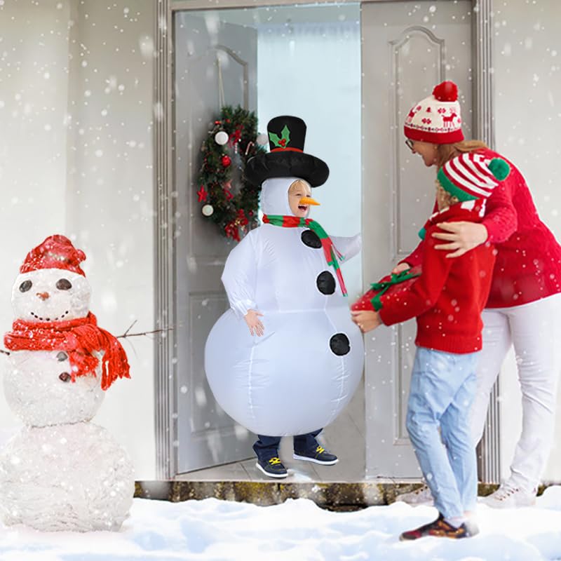Disfraz Inflable de Muñeco de Nieve para Navidad y Fiesta miniatura 4