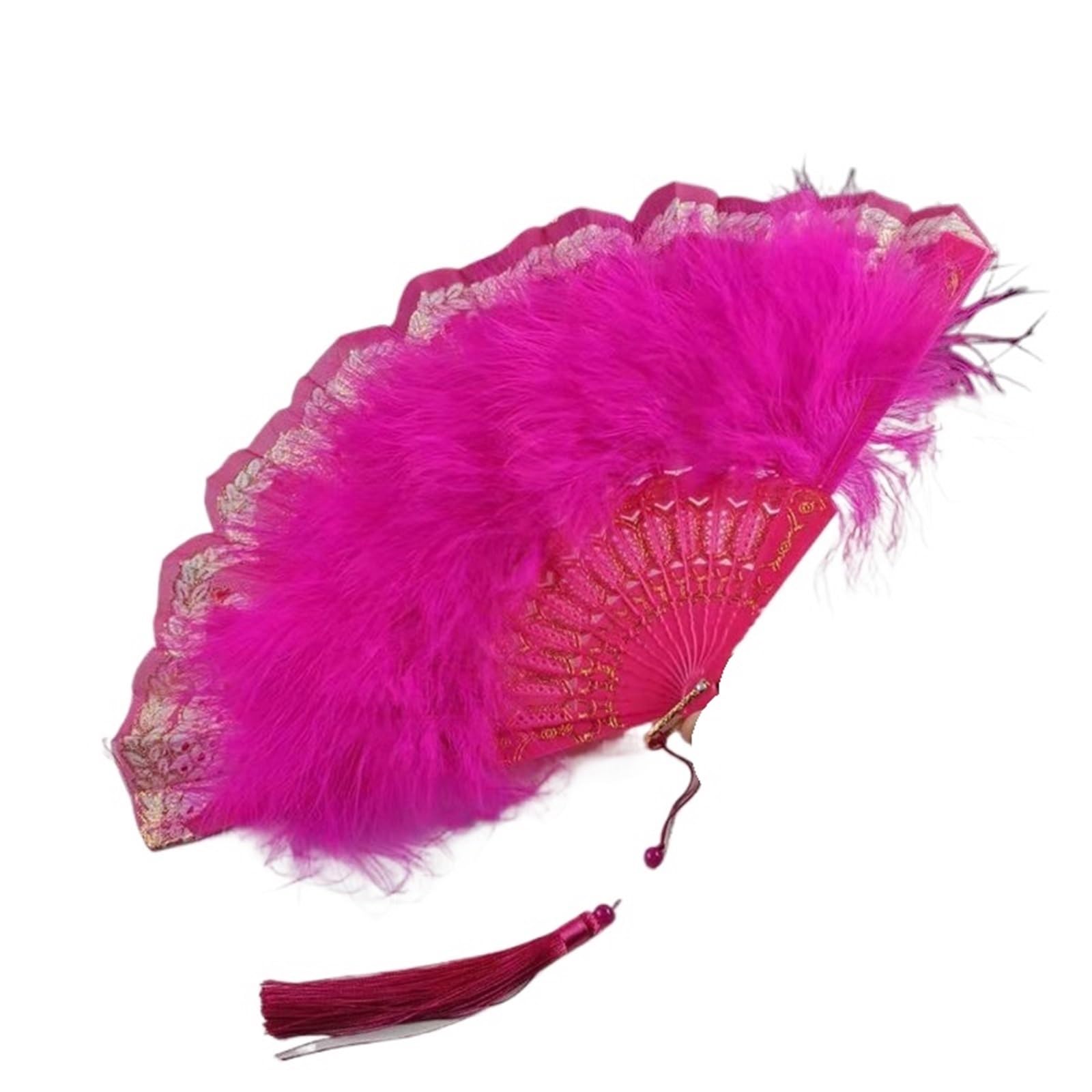 Éventail en plumes de marabout d'autruche Color G pour danse et costume vintage