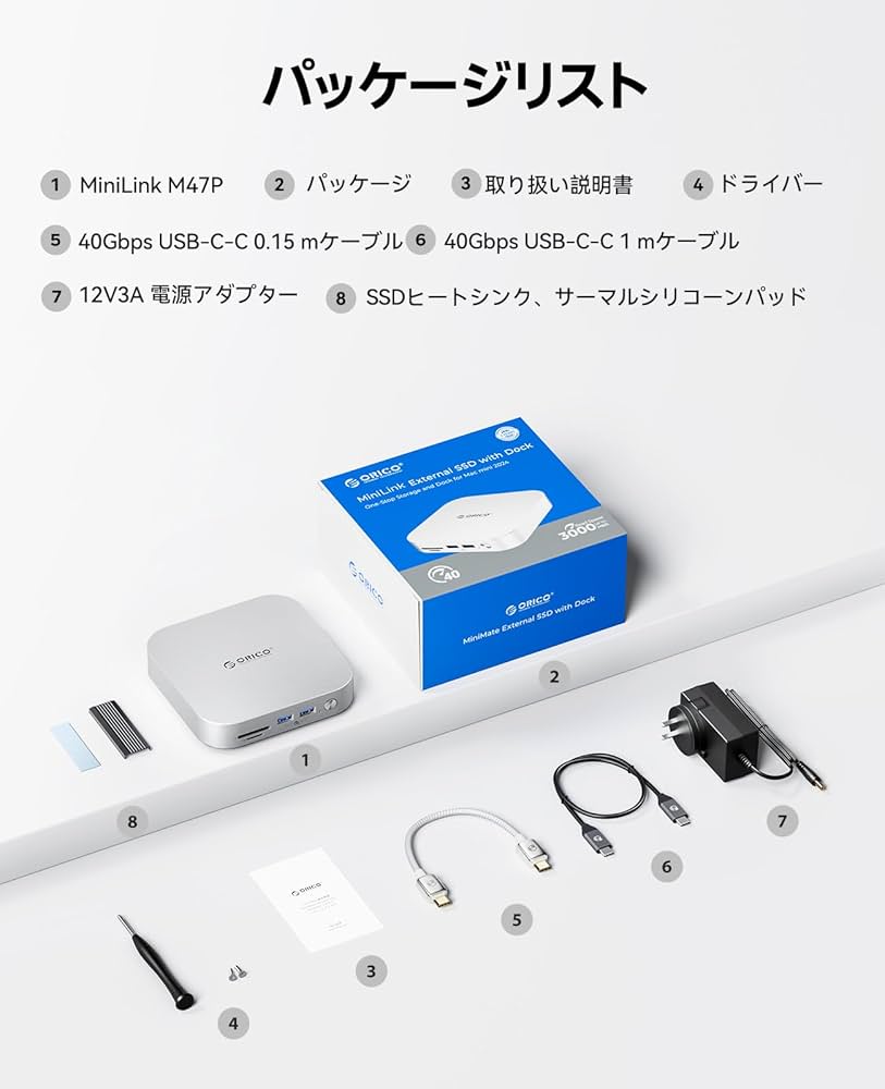 Amazon | ORICO MiniLink Mac mini M4対応ドッキング