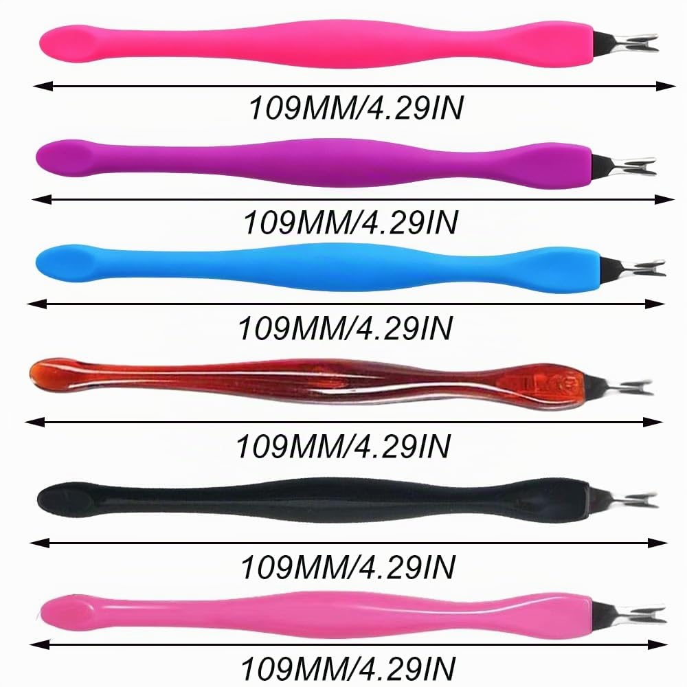 Cuticle Trimmer, 6 Pcs Forchetta per Cuticole, Pusher per Cuticole Rimozione, Forma di V Spintore Della Rimuovi Cuticole, per Manicure e Rimozione