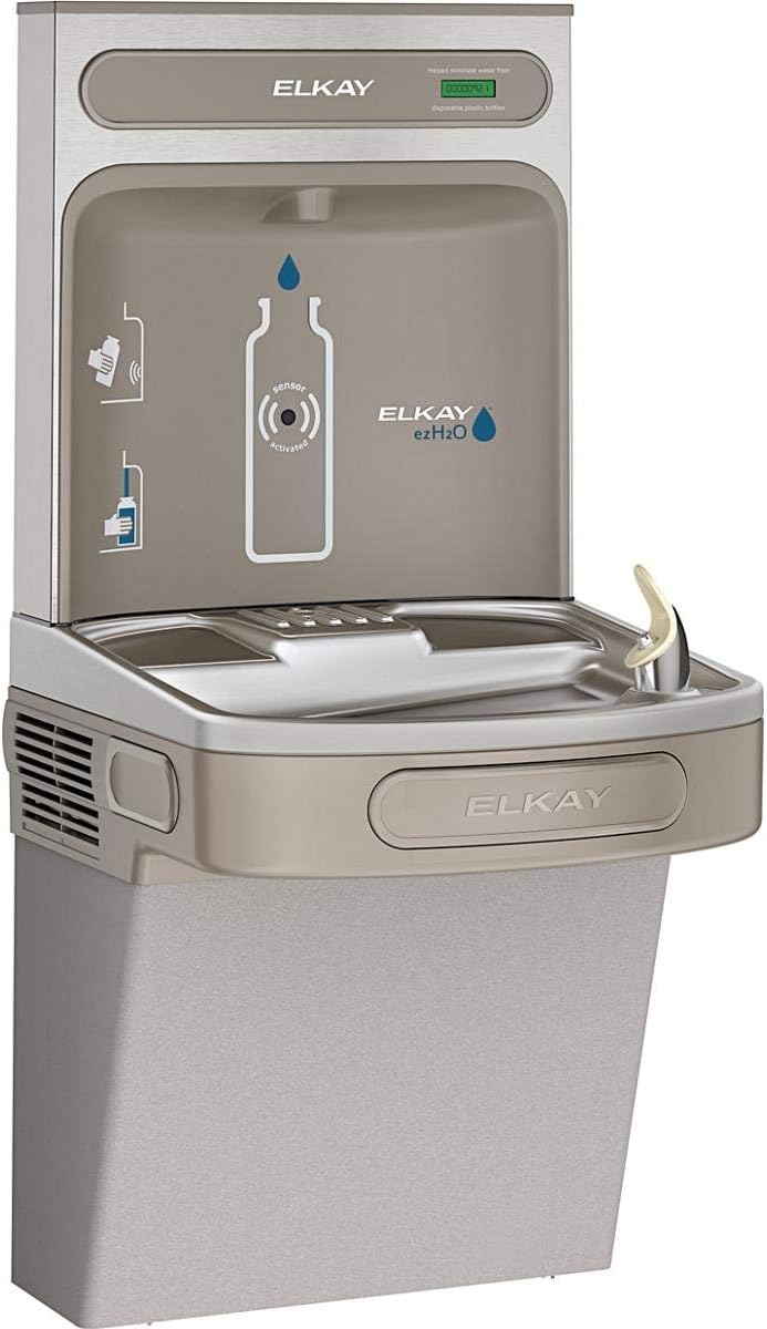 Elkay EZSDWSLK Bottle Filling Station and Cooler, 38.63 x 19.00 x 0.00 inches, Light Gray Granite