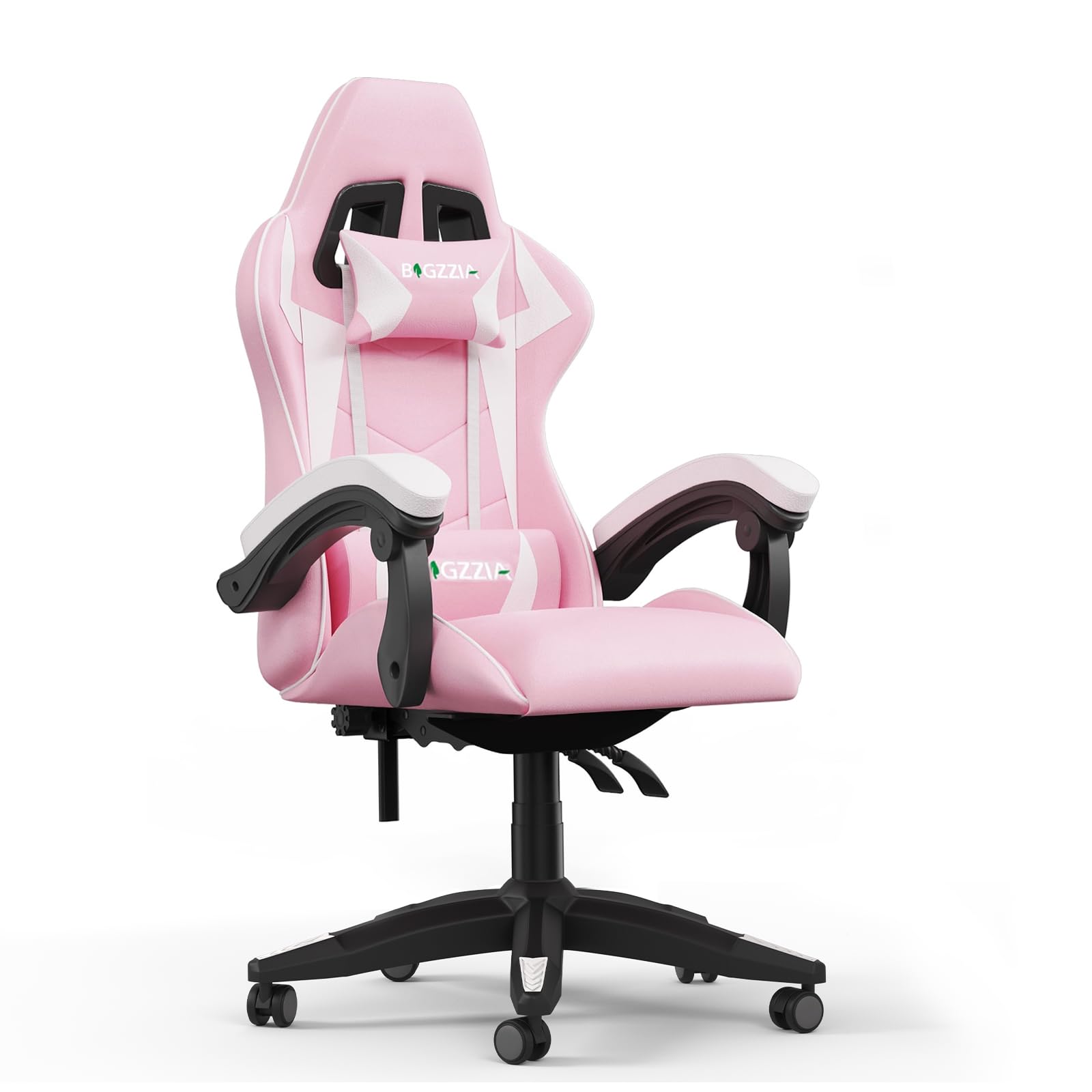 Racingreat Ergonomic Gaming Chair with Adjustable Height, Reclining Feature, Headrest, and Lumbar Support for Adults (Basics, Pink) — image 1