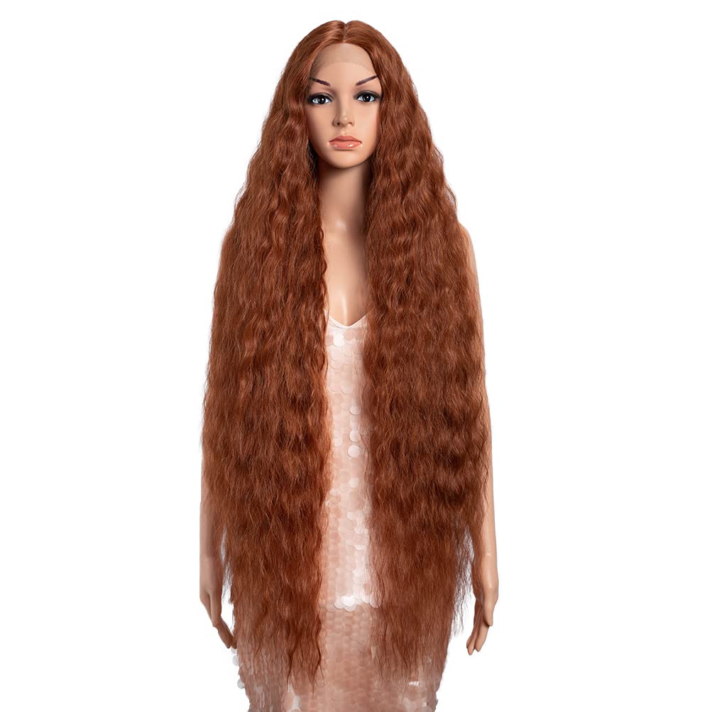 Style Icon 41″ Lace Front Wigs Long Wavy Synthetic Wigs with Baby Hair Bohemian Style Orange Red Middle Part Half Hand Tied 130% Density Wigs (41″, 130T NEW) Style Icon 41″ Lace Front Wigs Long Wavy Synthetic Wigs with Baby Hair Bohemian Style Orange Red Middle Part Half Hand Tied 130% Density Wigs (41″, 130T NEW)