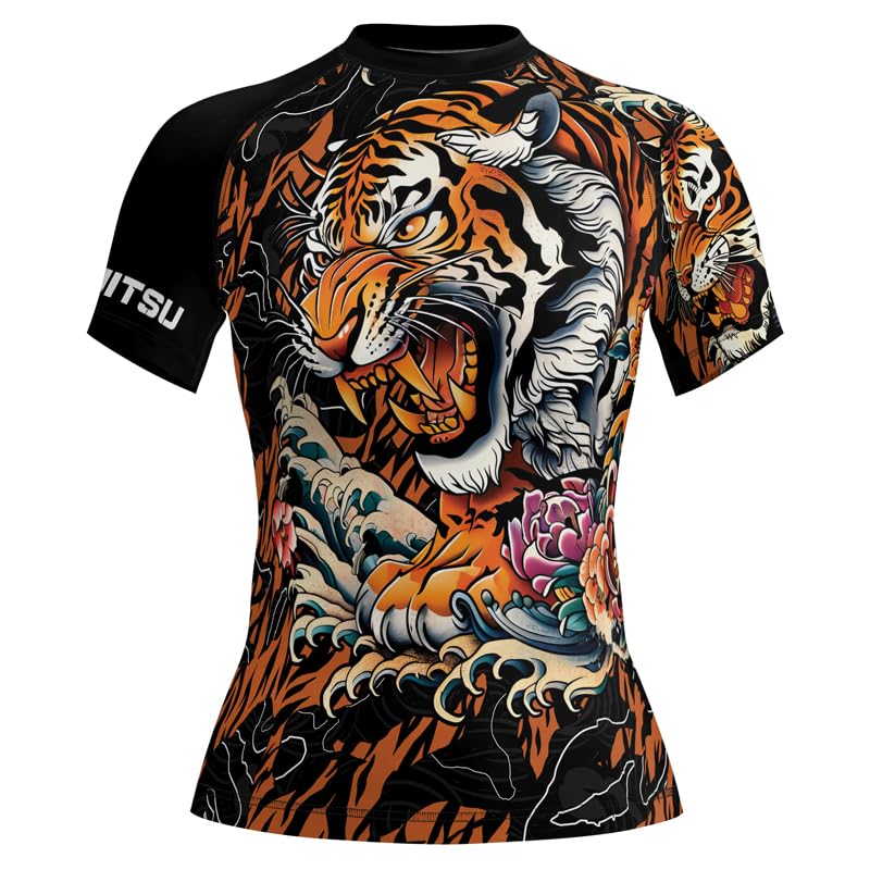 Wildlife Women's Performance Rash Guard – Short Sleeve Compression Shirt for BJJ Jiu Jitsu and MMA Training