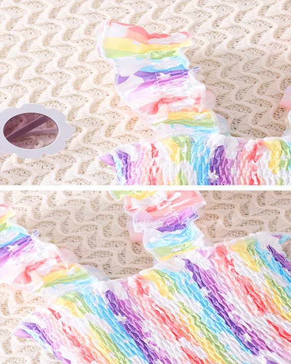 Little Girls Dress for Toddler Fairy Dresses Baby Kids Rainbow Princess Dress Kids Beach Sleeveless Sundress 2-7 Years4