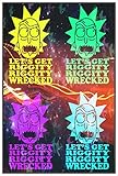 Let's Get Riggity Riggity Wrecked Rick And Morty Trippy Poster Wall Print|Funny Dorm Room Man Cave Bar Club Office Home Bedroom|18 X 12 In|SJC134