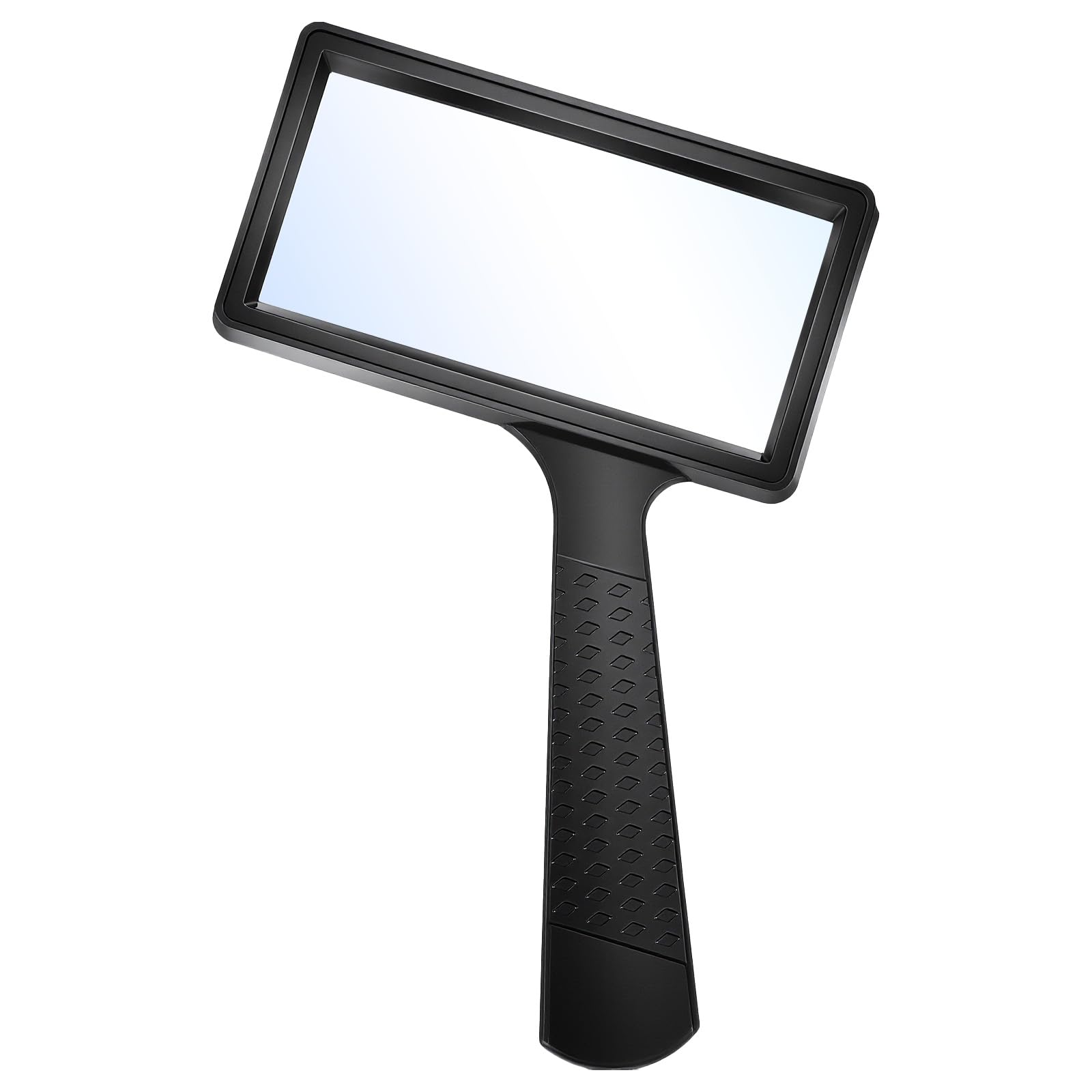 5X Rectangle Reading Magnifier, Large Handheld Magnifying Glasses Scratch Resistant Glass Lens, Large Horizontal Viewing Area Magnifier for Observation Reading Hobbies Nature Exploration Repair