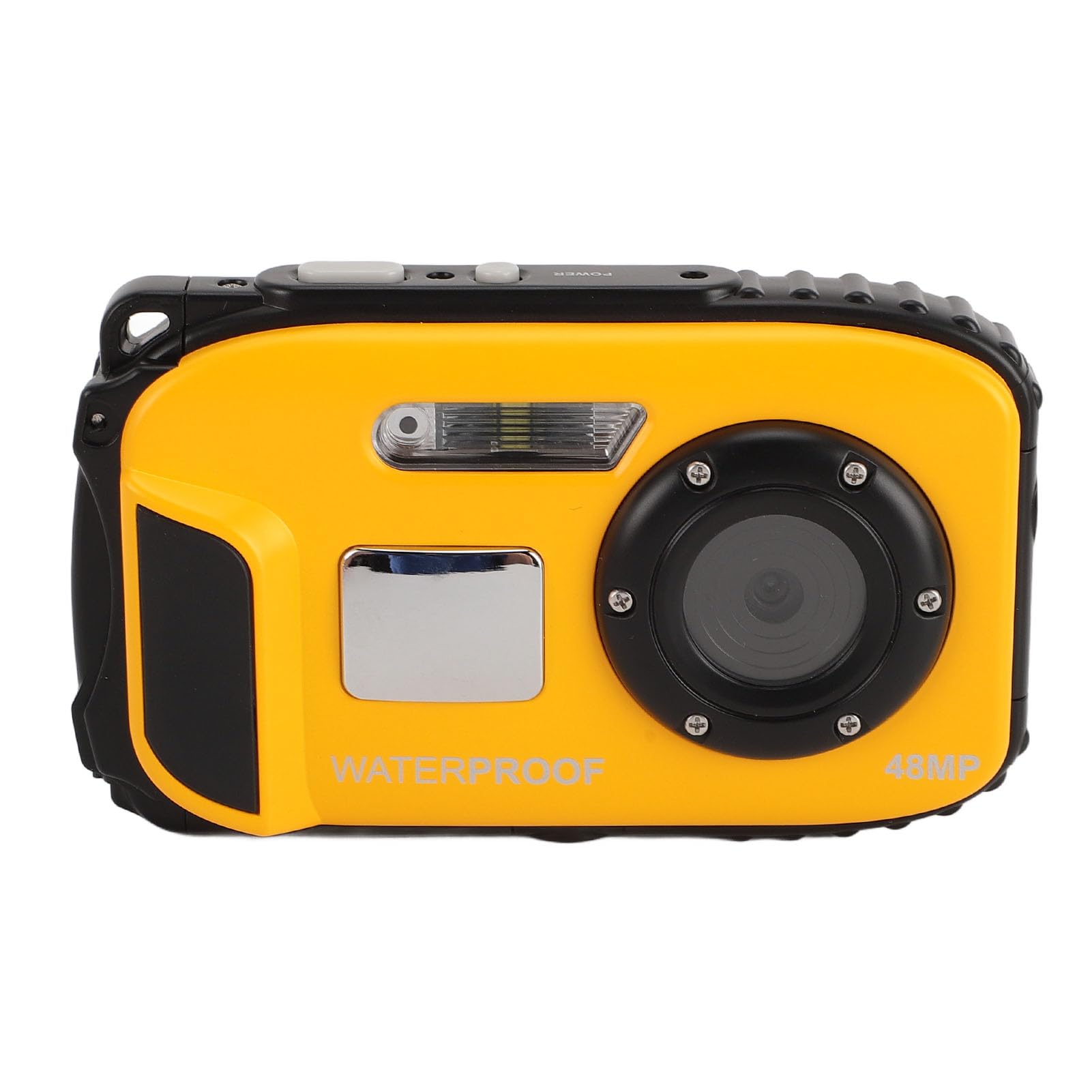 Kamera do nurkowania 1080P 48MP Antywstrząsowa 5m Wodoodporna kamera podwodna z 2,4-calowym kolorowym ekranem Karta pamięci 32G Autofokus 630mAh Rozpoznawanie twarzy (Żółty)