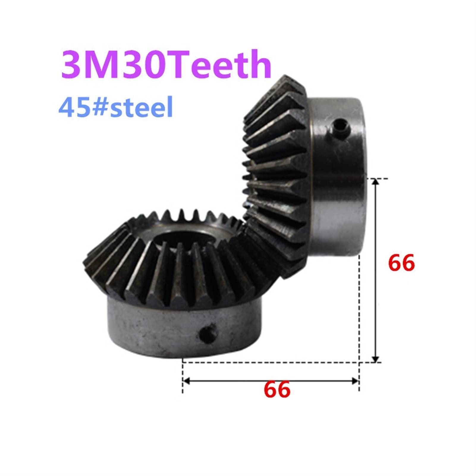 Engranaje cónico espiral de acero 3,0 m, 30T, tornillo M6 90 grados