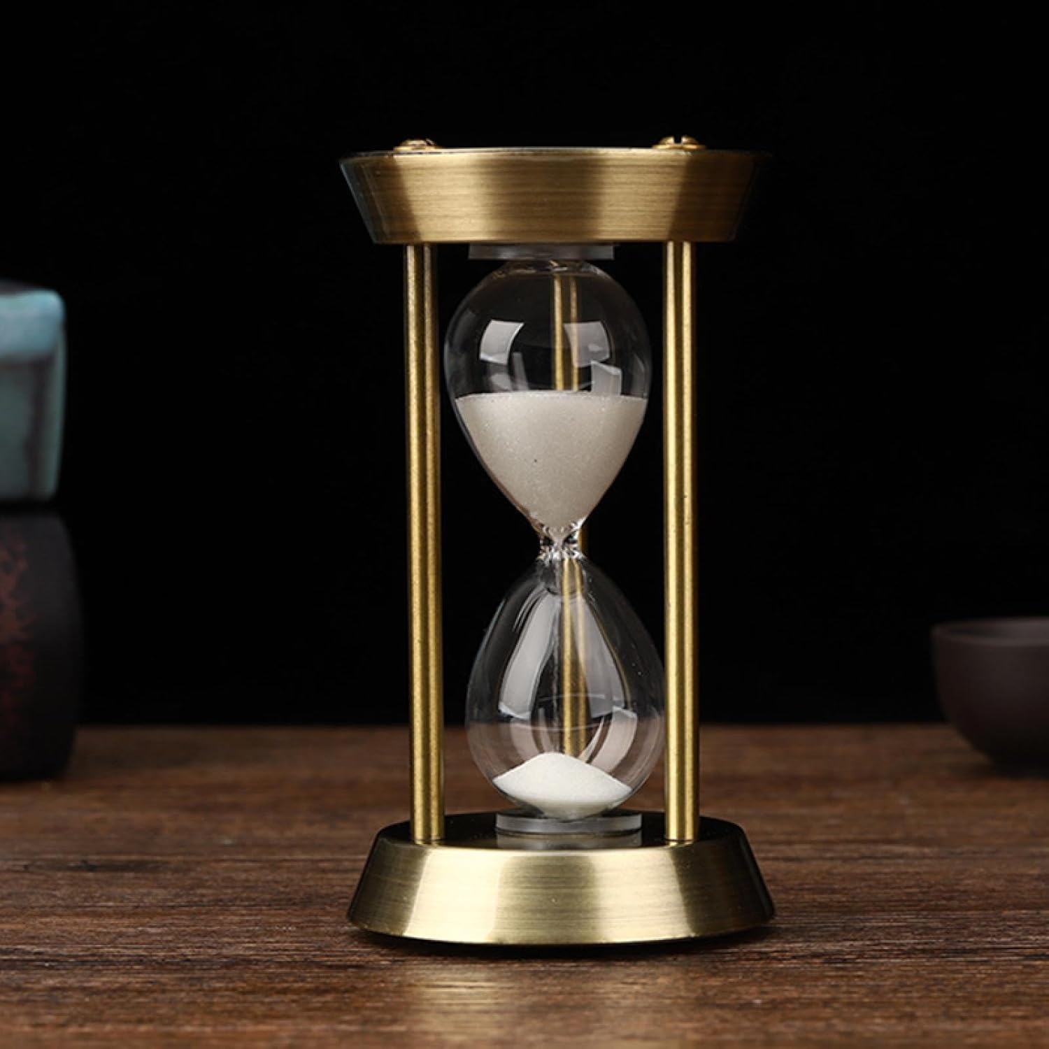 Clessidra Artigianale in Metallo retrò da 15/30 Minuti, con Pendolo, Decorazione, Timer per Clessidra, Bronze, 15min