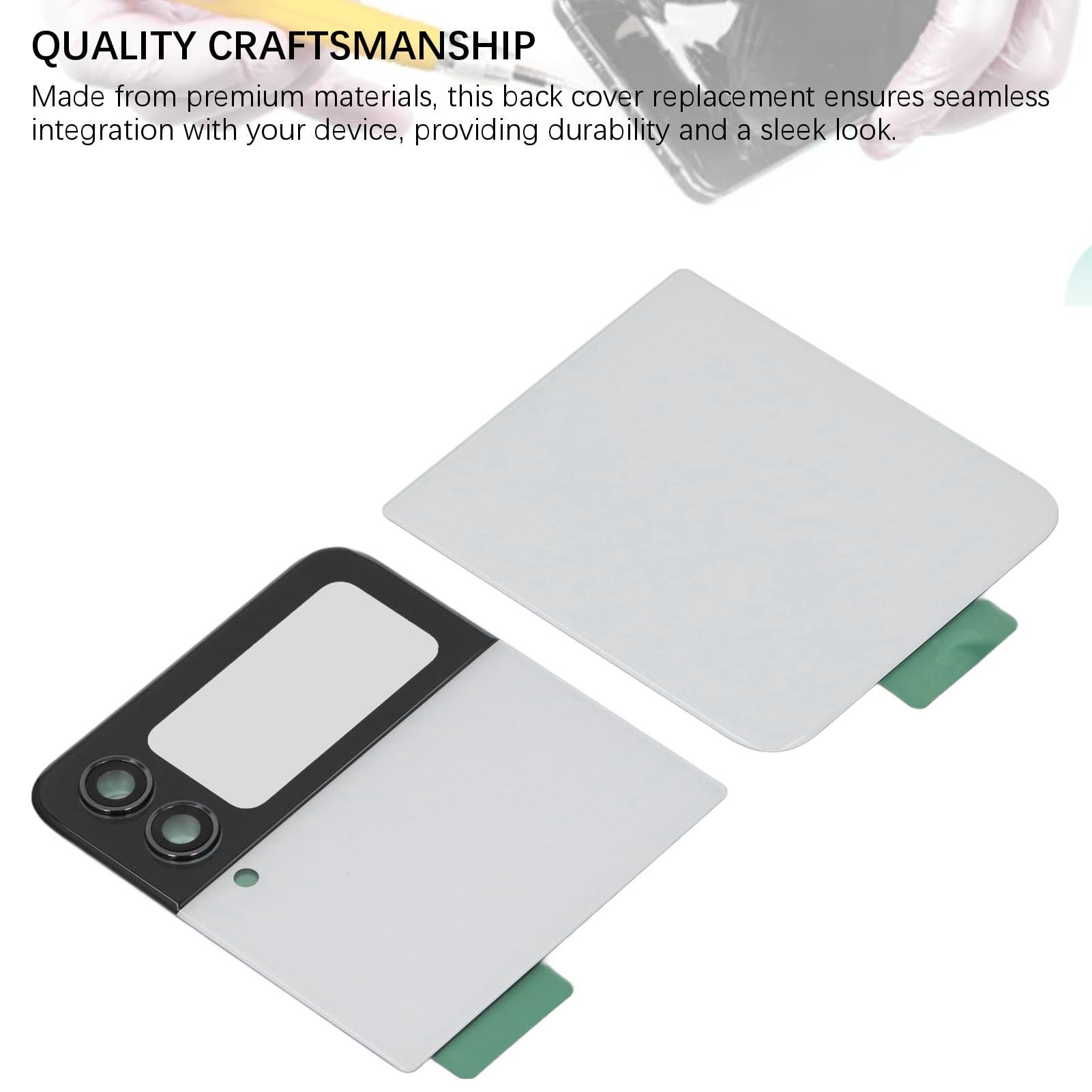 Dpofirs Back Cover do Z Flip 4 5G, Premium Glass (WHITE)