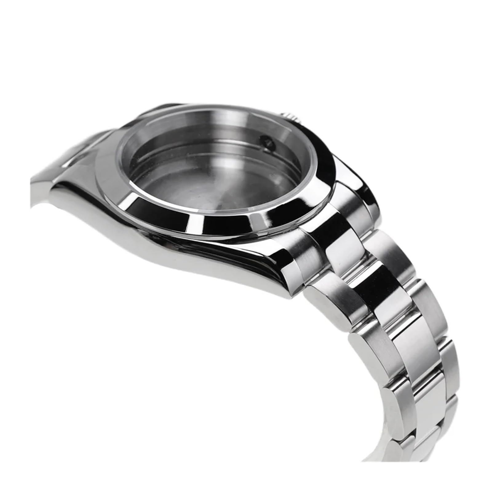 Caja de reloj con esfera de 28,5 mm con correa de cristal de zafiro compatible con movimiento Nh35 Nh36
