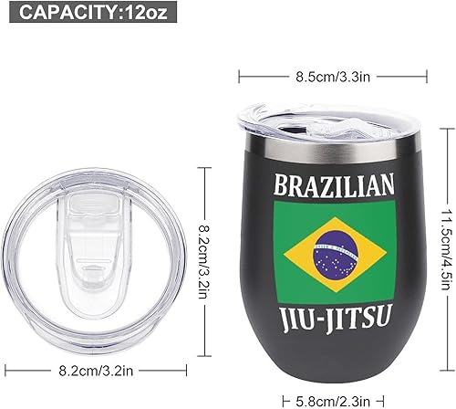 Miniatura 2 de Vaso de vino brasileño Jiu Jitsu para viaje, taza de café de acero inoxidable, taza aislada con tapa, regalo para hombres y mujeres, 12 onzas