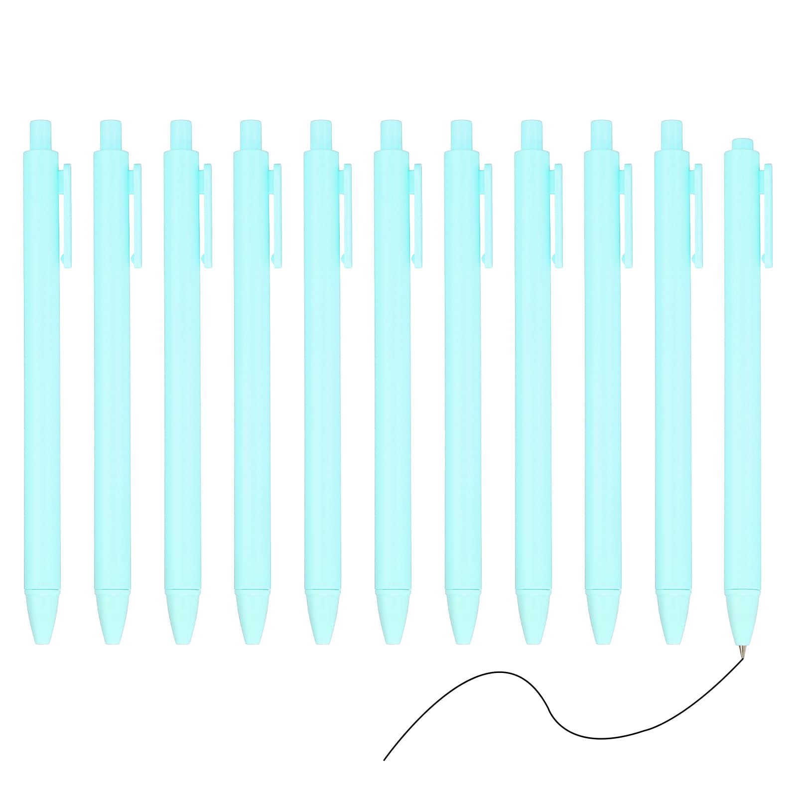 PATIKIL 12 Pack Retractable Ballpoint Gel Pens, 0.5mm Fine Point Black Ink Retro Color Smooth Writing Cute Pens for Office Home Supplies Journaling Notebook, Light Blue