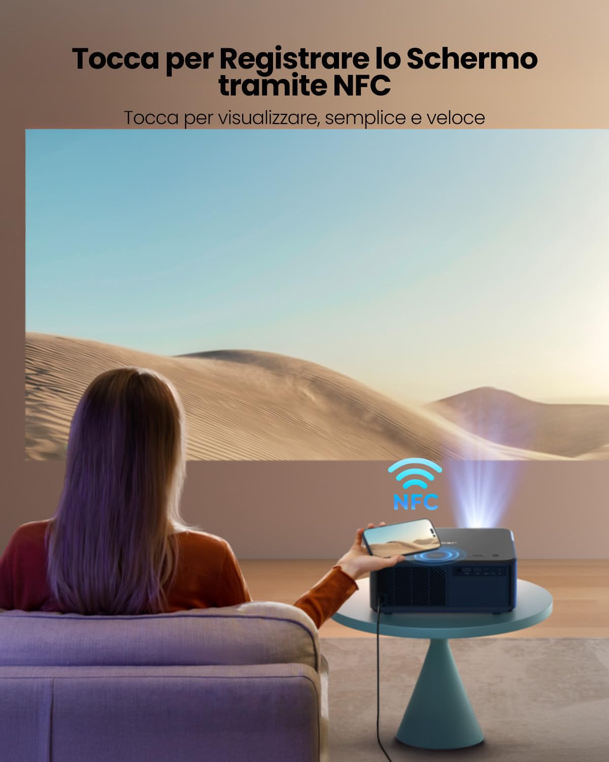 【Google TV 11.0 & JBL】4K, Dolby Audio Proiettore Auto Focus/Keystone,YABER K2s Proiettore Wifi6 Bluetooth 5.2,Videoproiettore Home Cinema 1080P Nativo Full HD con Netflix 7000+ App