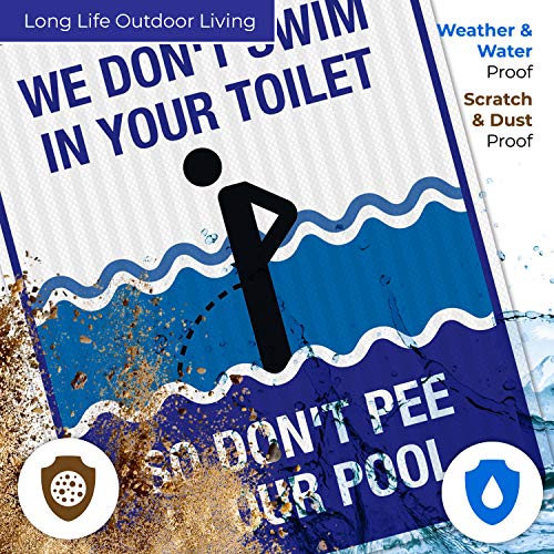 Cartel divertido para piscina 24x30 pulgadas aluminio miniatura 5