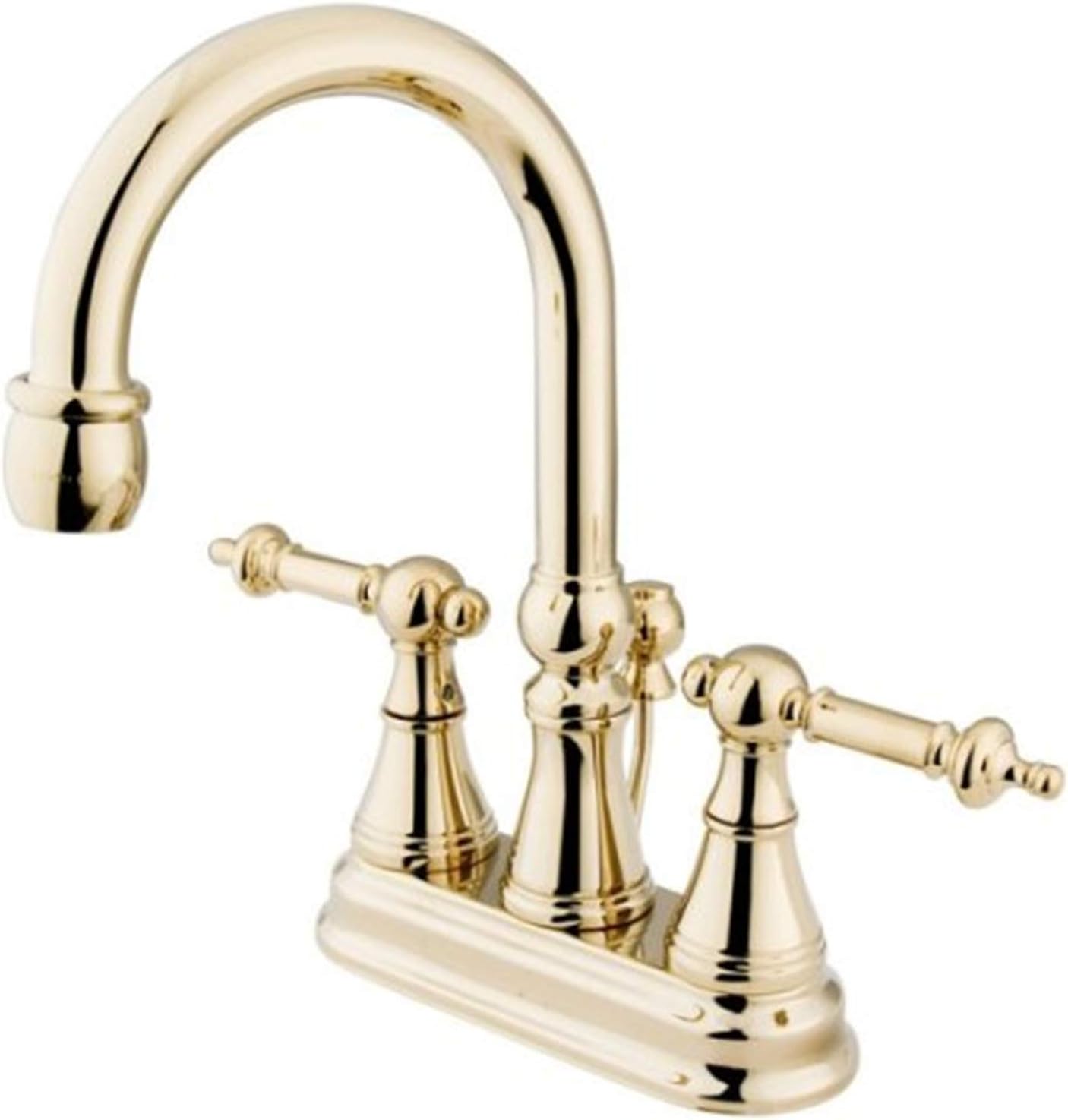Kingston Brass KS2612TL Templeton 4 in. Centerset Bathroom Faucet, Polished Brass