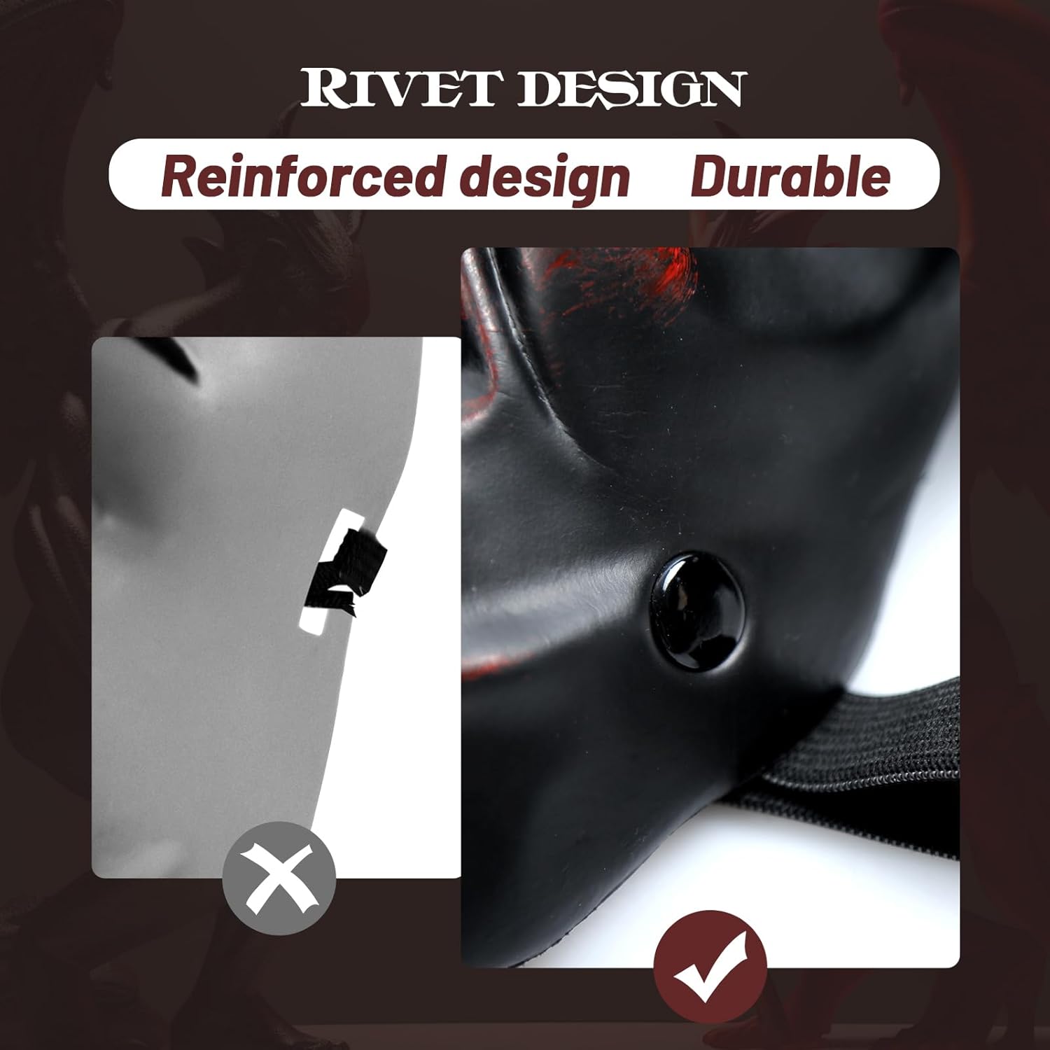 VZQI Demon Mask Devil Half Face Halloween Masquerade Cosplay Props For Adults - Image 6