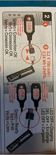 Miniatura 5 de (Robótica) Carrera 370600050 3,2V 700mA LiFePO4 Número de modelo de la batería 370600050 RC