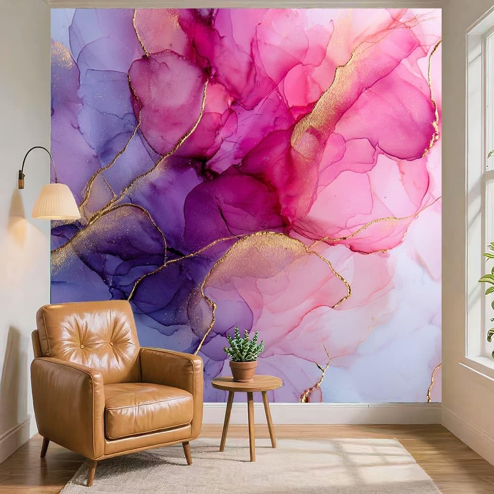 Zdejmowany plakat 3D, fototapeta, 350 x 256 cm, farba atramentowa, wysokiej jakości, włóknina, okładzina ścienna, różowa, do salonu, domu, sypialni, kuchni, dekoracja ścienna, tapeta