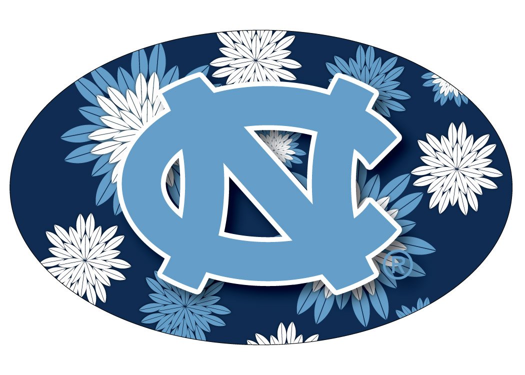 UNC Tar Heels Floral Oval Magnet Single Officially Licensed Collegiate Product