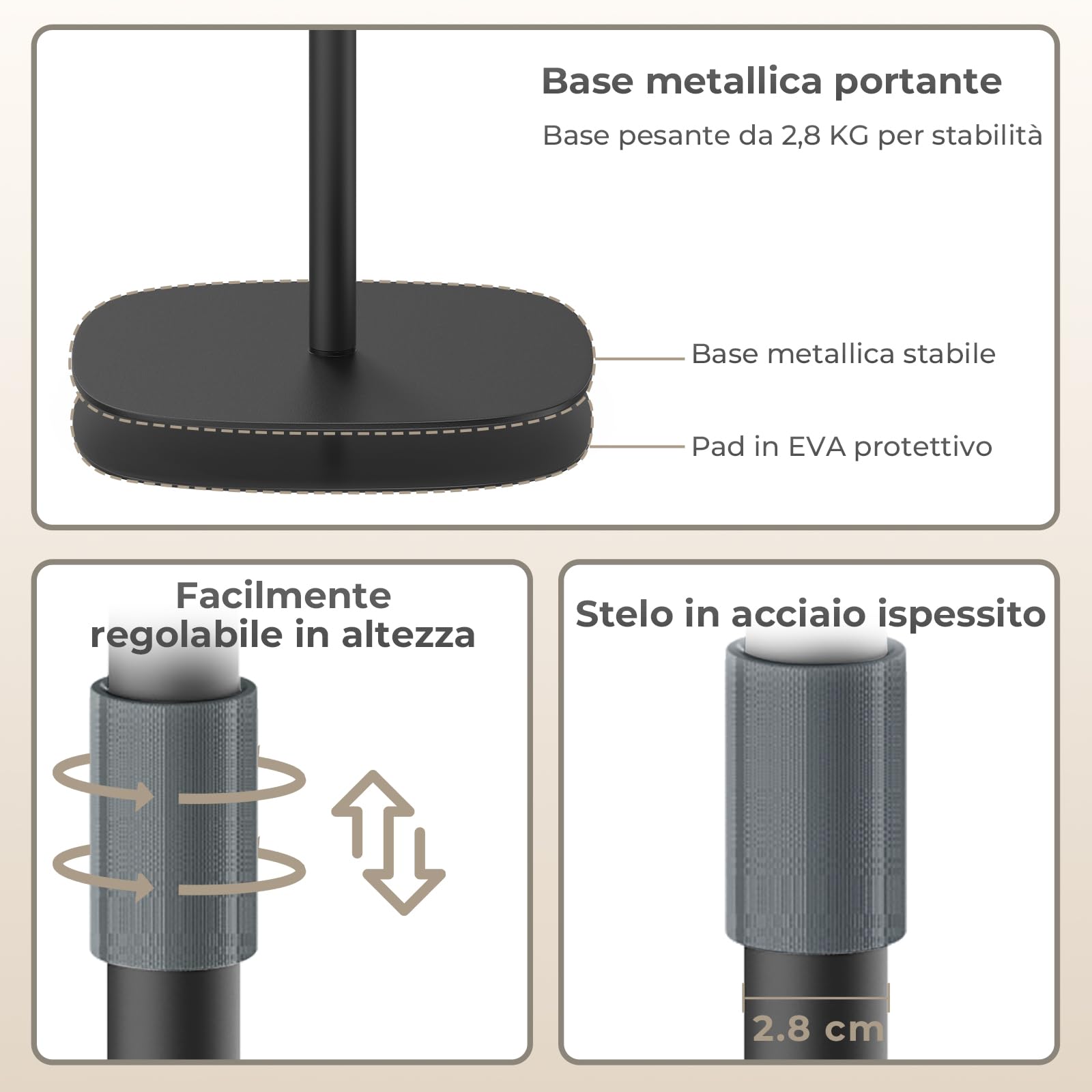 Supporto PC Portatile, Tavolo da Letto/Sofà Regolabile in Altezza 47cm-122cm, Elegante Scrivania in Legno Mobile, Podio per Casa, Ufficio, Scuola, Noce