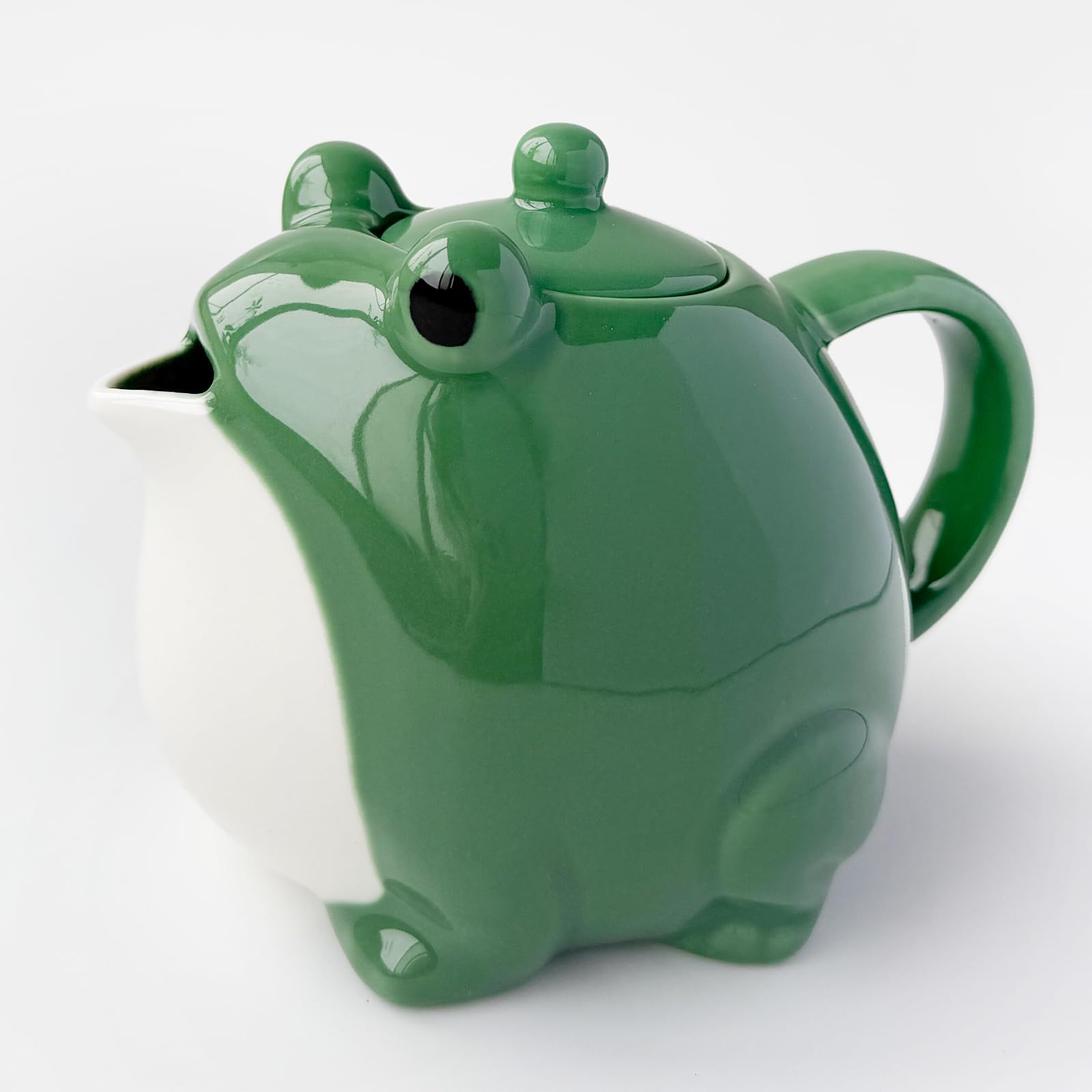 Juego de té, lindo regalo de tetera, juego de servicio de té, tetera de cerámica enviar exquisitas pegatinas de rana