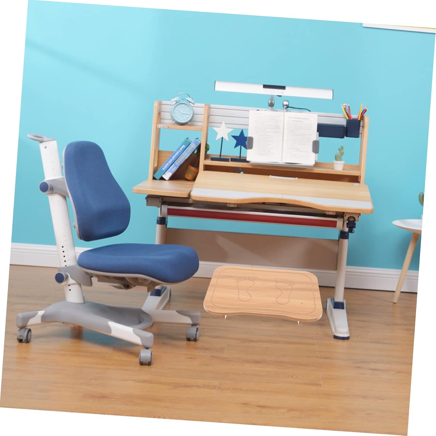 Foot Rest Stool Non-Skid Comfortable Under Desk Footrest for Office and Home Use and Lightweight Design for Relaxation and Support Cherry Finish