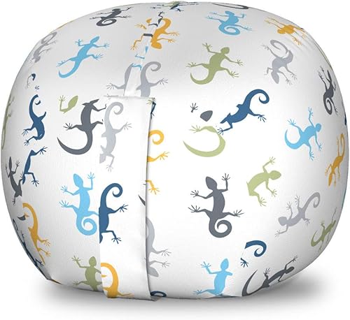 Miniatura 266 de Lunarable Silla de almacenamiento para adolescentes, coloridos patines de estilo retro, para actividades juveniles, para niñas y niños, divertido