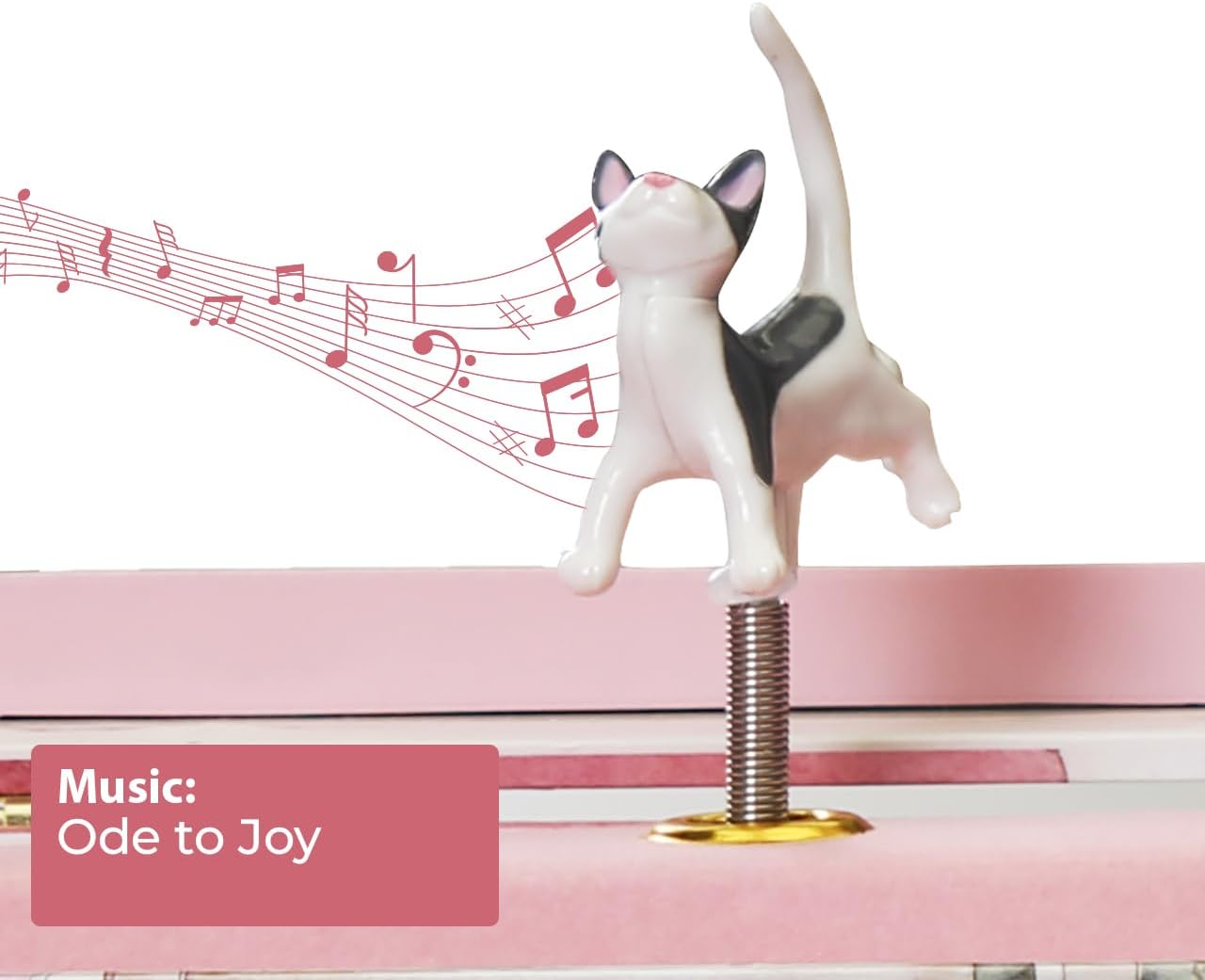 Enchantmints Curious Kittens Musical Jewelry Box Cat Spins to Ode to Joy 3 Pullout Drawers Treasure Storage - Image 2