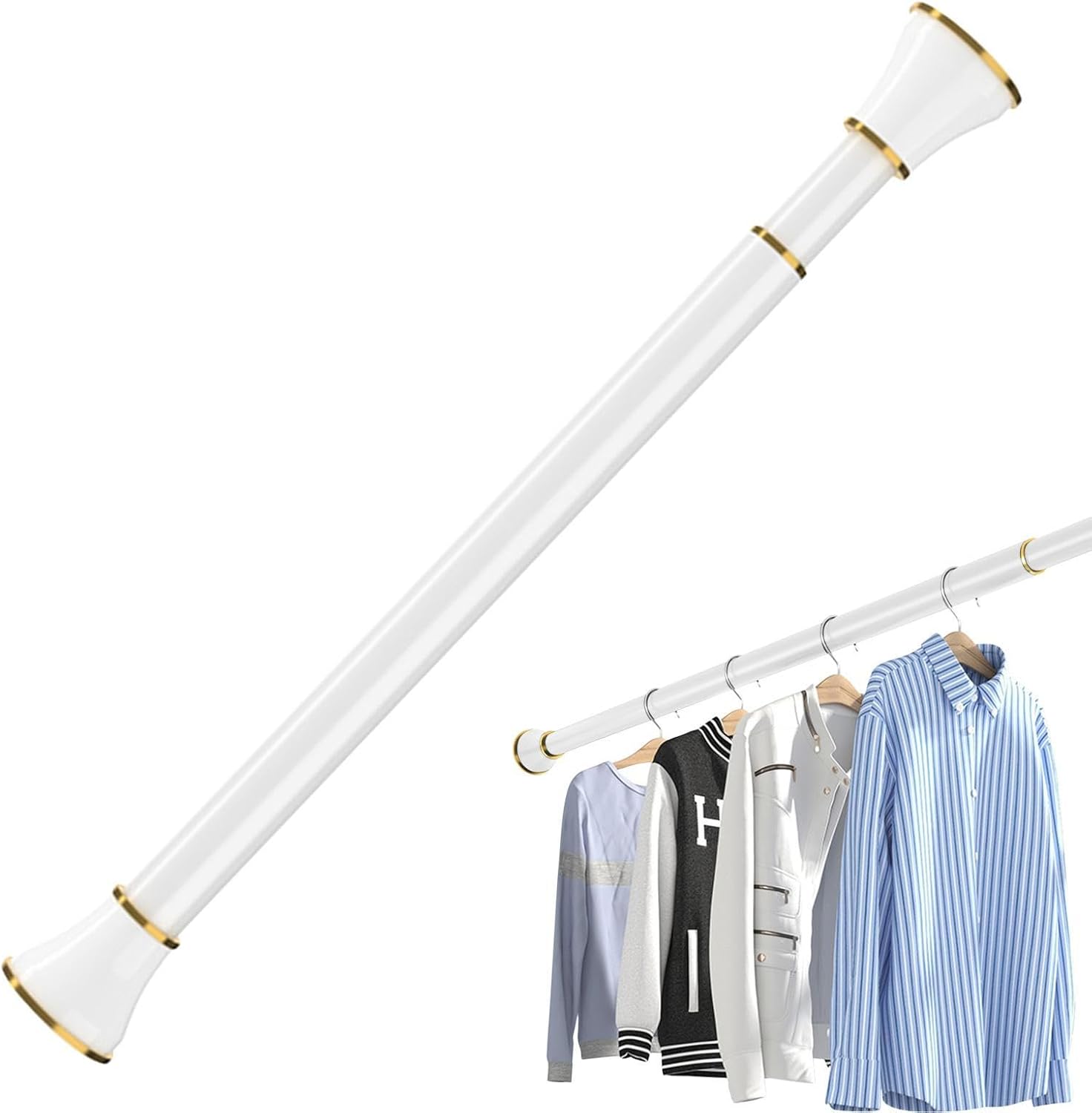 Amazon｜テンションカーテンロッド、5080cm伸縮シャワーロッド、ステンレス鋼伸縮シャワーロッド、浴室用ストレートシャワーカーテン